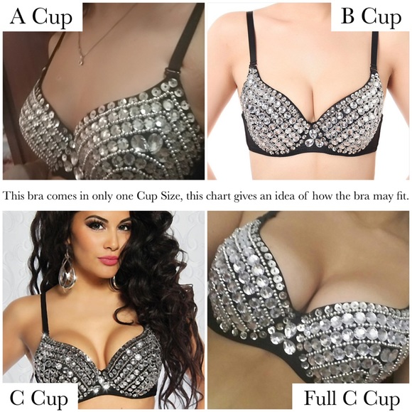 Goddess Crystal Rhinestone Studded Bra Lingerie - Picture 13 of 14